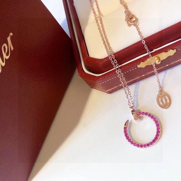 18K Juste Un Clou Pink Diamonds Necklace - 图片 4