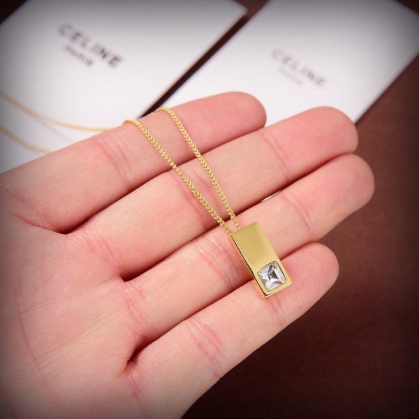 18K Triomphe Sentimental Double Square Diamond Necklace - 图片 8