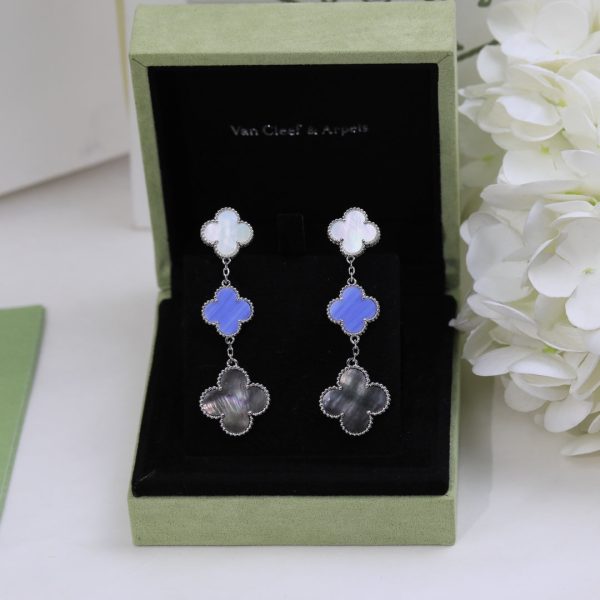 18K Magic Alhambra Three Motifs Earrings - 图片 4