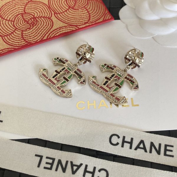 18K CC Multi-Color Crystals Earrings - 图片 4