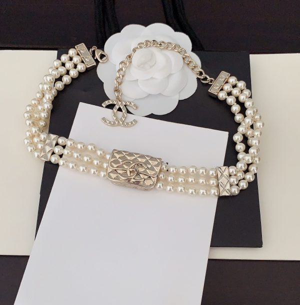 18K CC Bag Pearls Chain Necklace - 图片 4