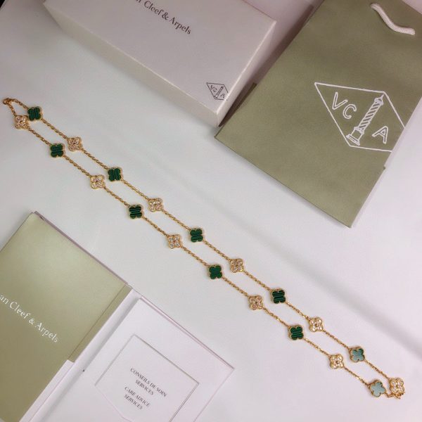 18K Vintage Alhambra 20 Motifs Long Clover Necklace - Image 7