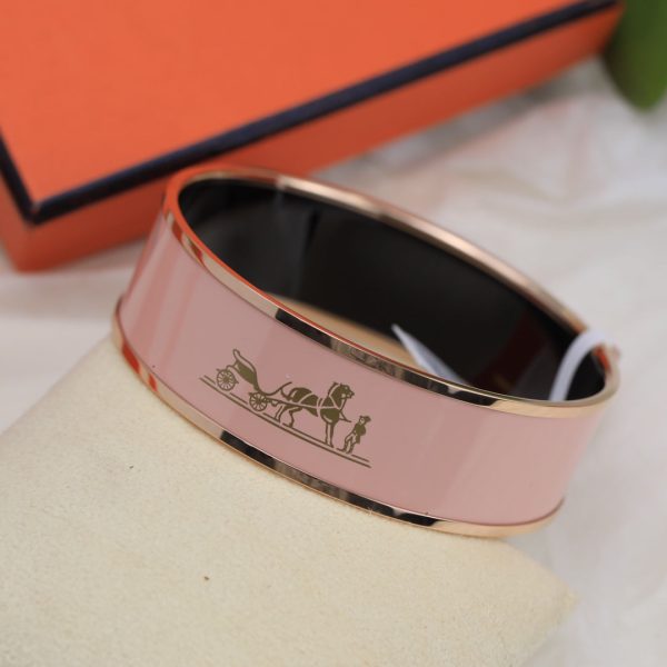 18K Enamel Calèche Wide Bangle H Bracelet - 图片 9