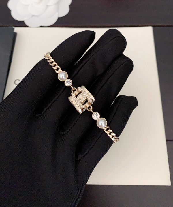 18K CC Square Pearl Chain Necklace - 图片 3