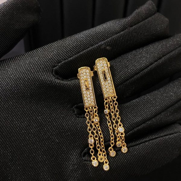 18K Her Kelly Gavroche Full Diamond Earrings - 图片 5