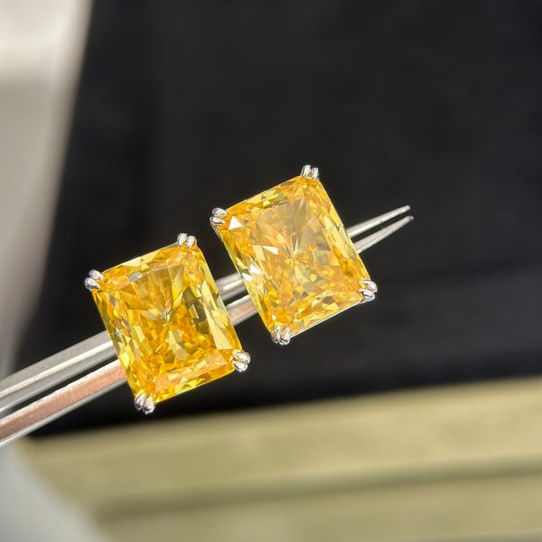 18K T Yellow Crystal Earrings - 图片 9