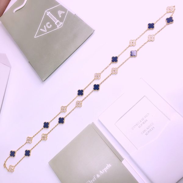18K Vintage Alhambra 20 Motifs Long Necklace - Image 5