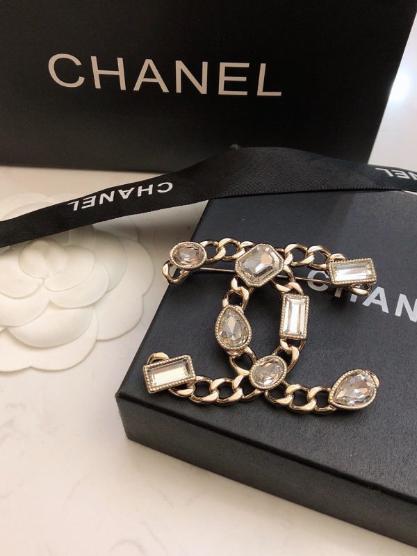 18K CC Crystals Strass Brooch - 图片 4