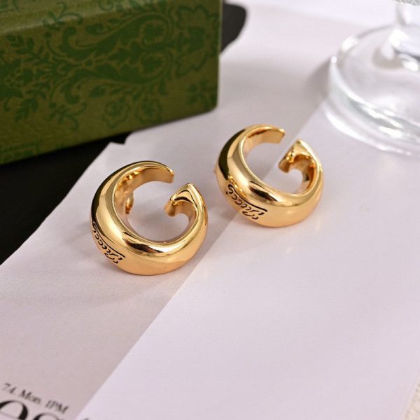 18K Double G GG Logo Earrings - 图片 4