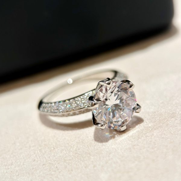 18K T Pavé Tiffany Setting Engagement Ring - 图片 5