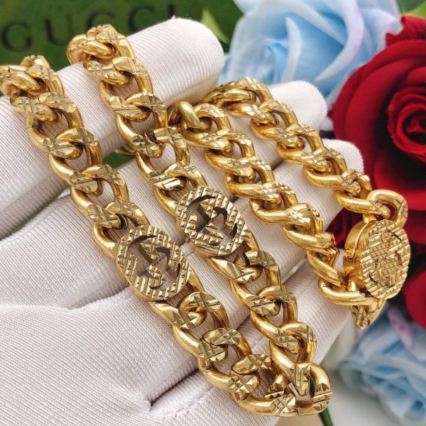 18K Double G Chain Diamond Necklace - 图片 4