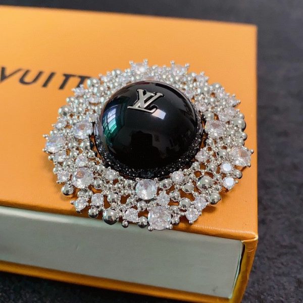 18K Louis Black Ball Brooch - Image 4