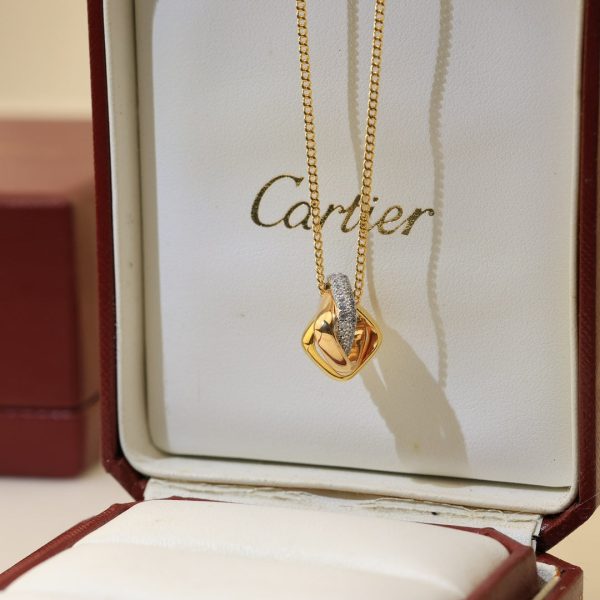 18K Trinity Cushion Diamond Necklace - 图片 7