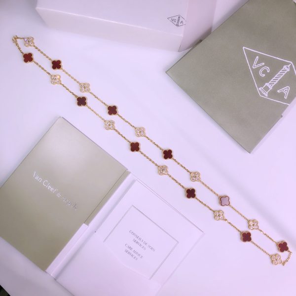 18K Vintage Alhambra 20 Motifs Long Necklace - Image 6