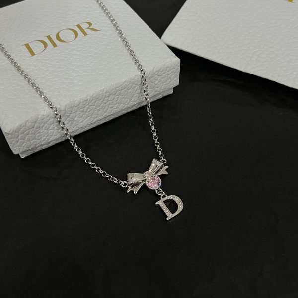 18K CD Bowknot Vintage Necklace - 图片 4
