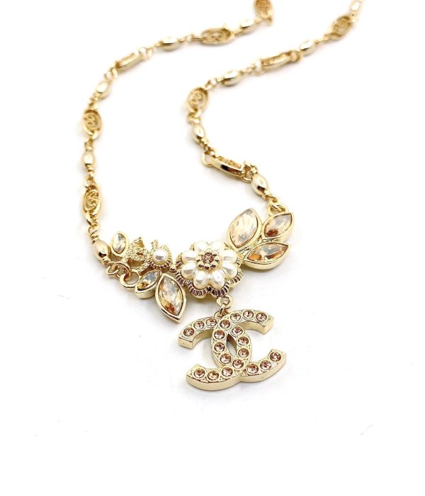 18K CC Flower Pendant Necklace - 图片 4