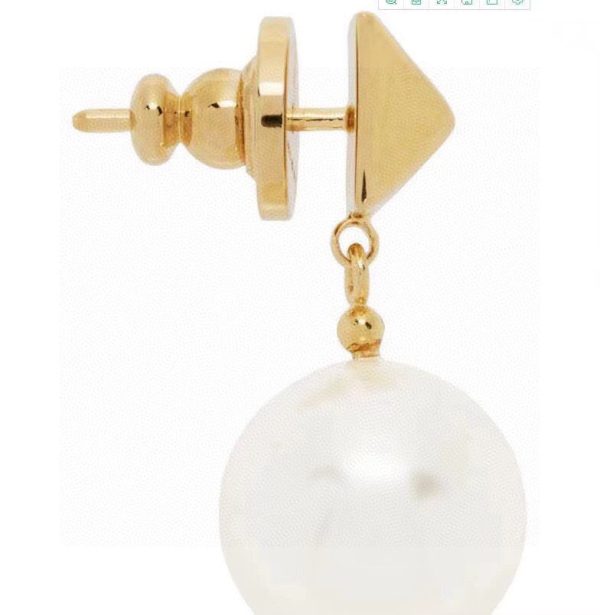18K Vlogo Pearl Earrings - 图片 5