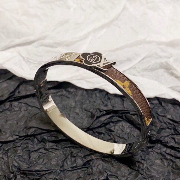 18K Louis Leather Lock Bracelet - 图片 4