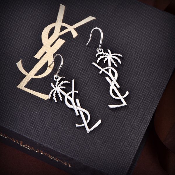18K Saint Monogram Palmier Statement Earrings - 图片 3