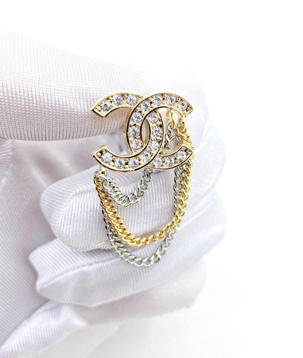 18K CC Chain Pendant Earrings - 图片 4