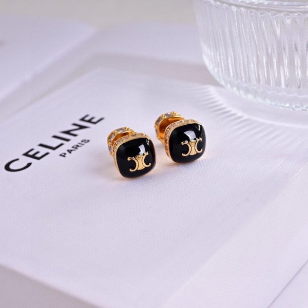 18K CE Color Square Earrings - Image 5