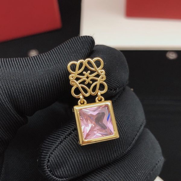 18K Anagram Crystal Earrings - Image 6