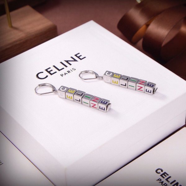 18K Triomphe Script Cube Earrings - 图片 4