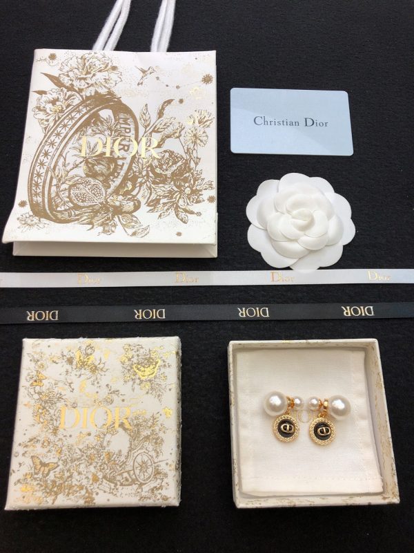 18K CD Black Pearls Earrings - 图片 5