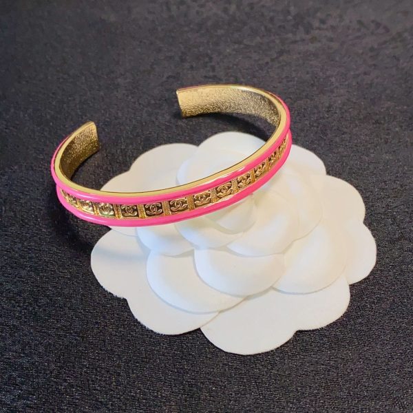 18K CC Pink Open Cuff Bracelet - Image 3