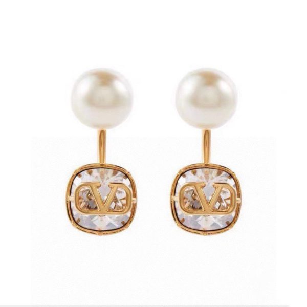 18K Vlogo Crystal Earrings - 图片 2