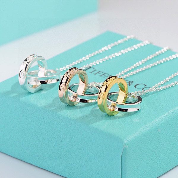 18K T 1837 Interlocking Circles Pendant Necklace - 图片 5