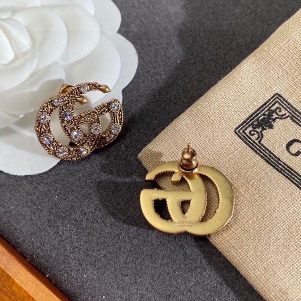 18K Double G Crystals Earrings - 图片 4