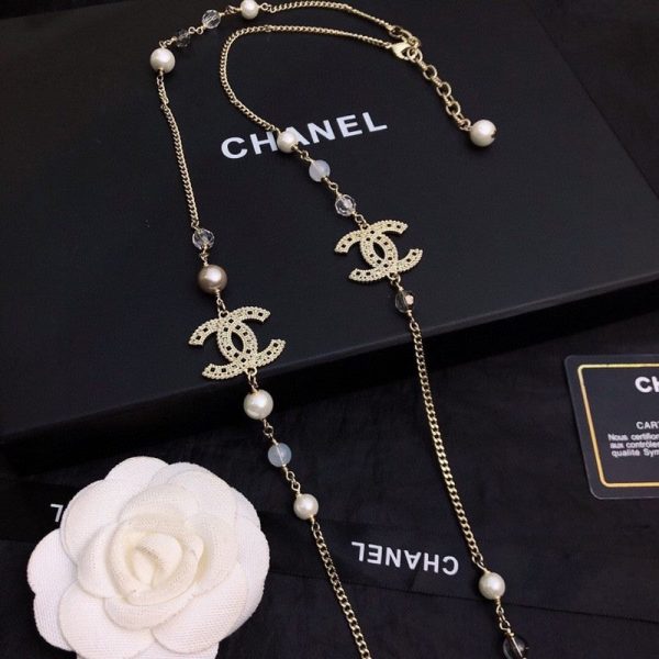 18K CC Long Pearl Necklace - 图片 5