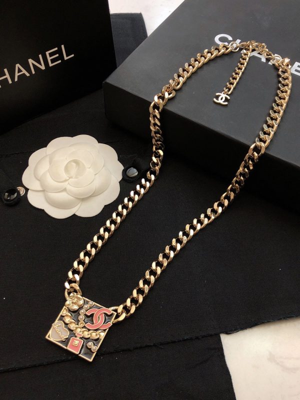 18K CC Pink Logo Chain Necklace - 图片 4