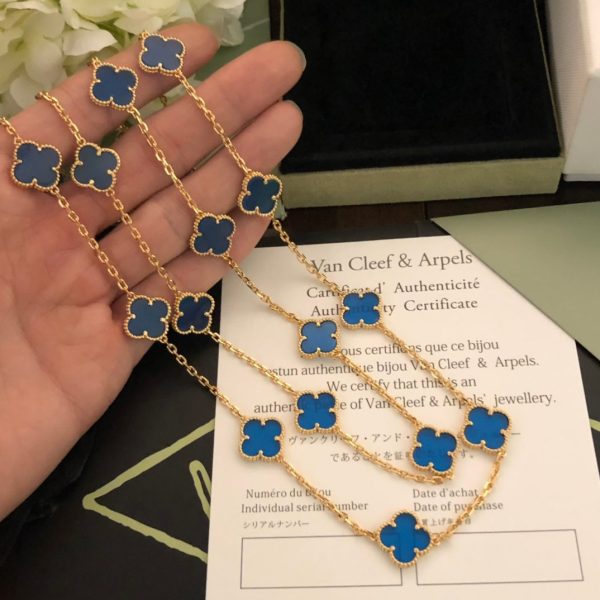 18K Vintage Alhambra 20 Motifs Long Necklace - Image 4