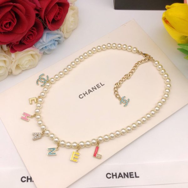 18K CC Script Pearls Necklace - 图片 5