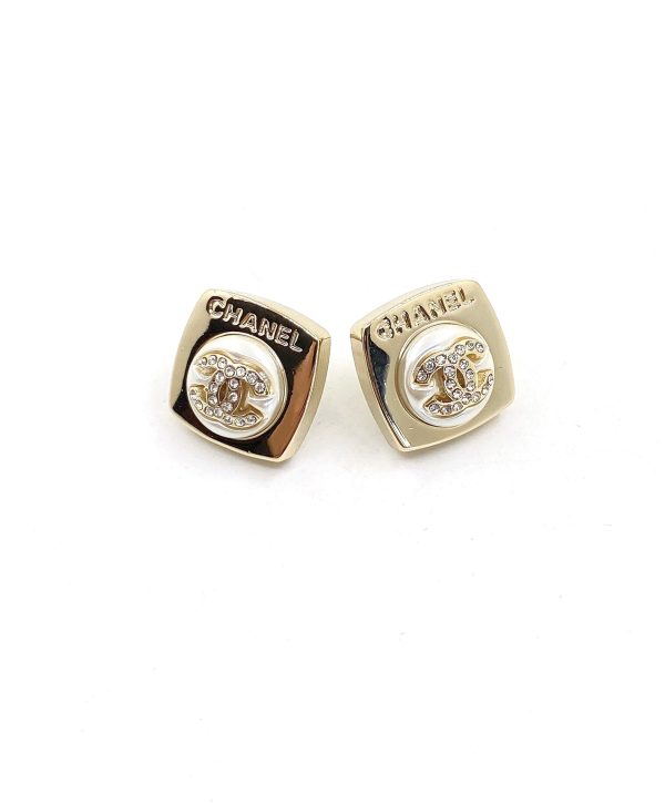 18K CC Diamond Square Earrings - 图片 4