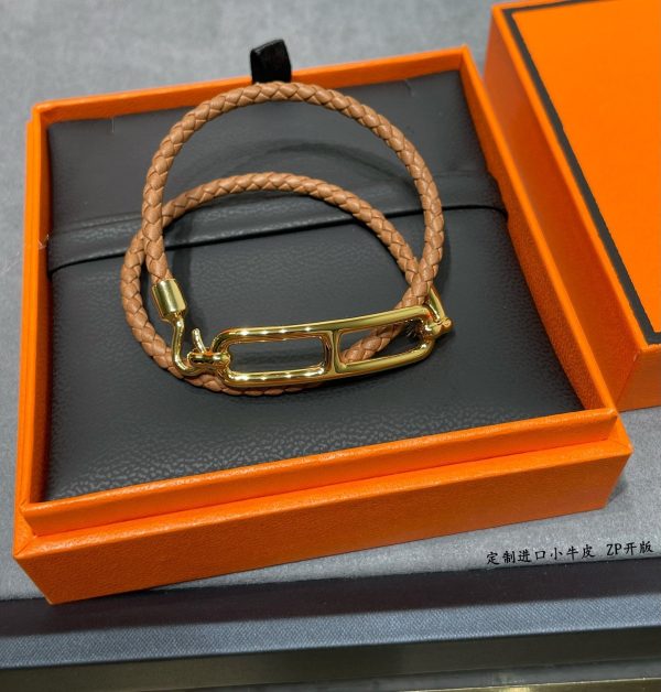 18K Roulis Double Tour Brown H Bracelet - 图片 4