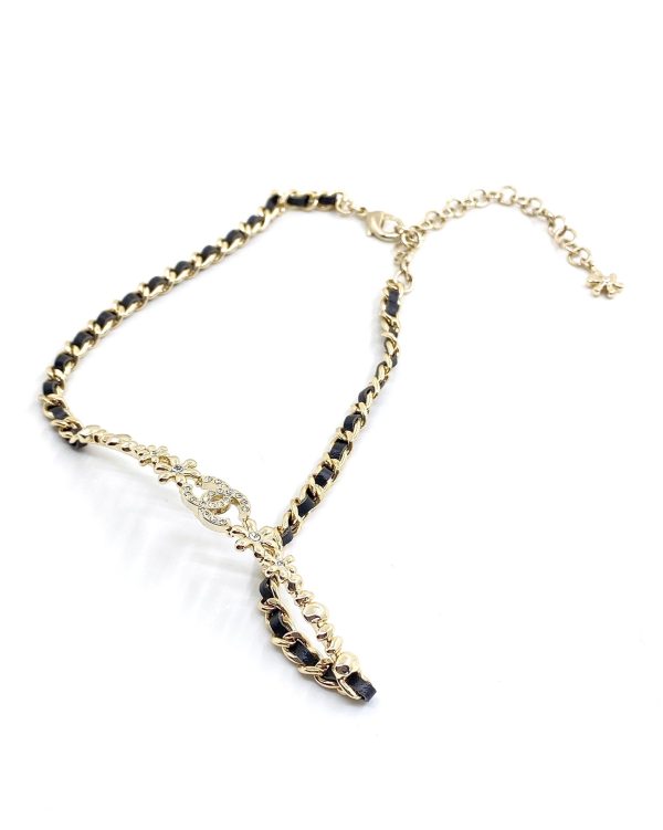 18K CC Leather Choker Necklace - 图片 4