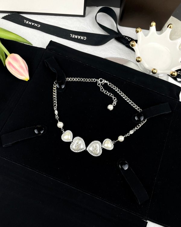 18K CC Heart Crystals Necklace - 图片 4