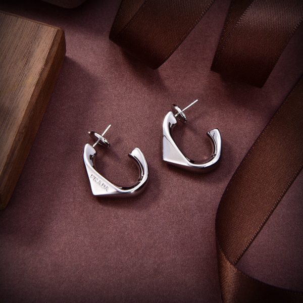 18K Pra Triangle Open Earrings - 图片 7