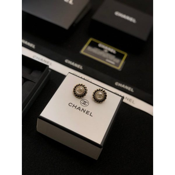 18K CC Black Earrings - 图片 5