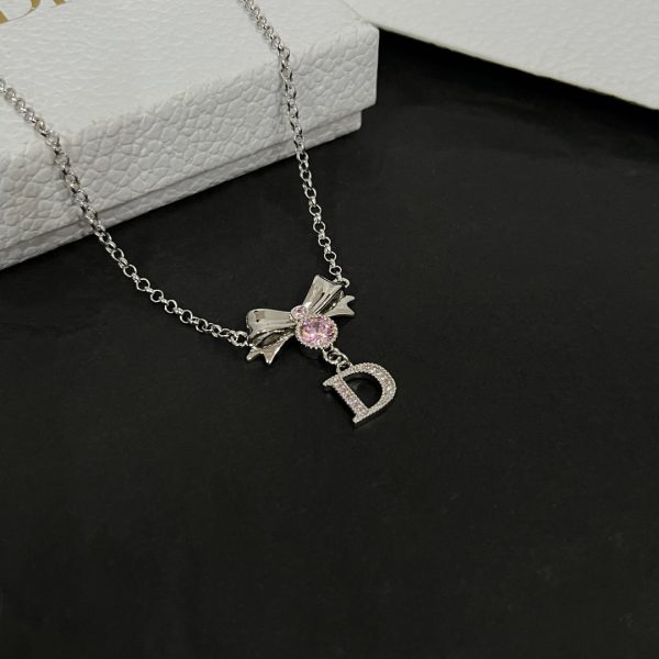 18K CD Bowknot Vintage Necklace - 图片 5