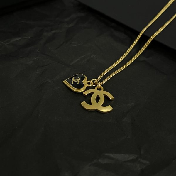 18K CC Black Heart Necklace - Image 5