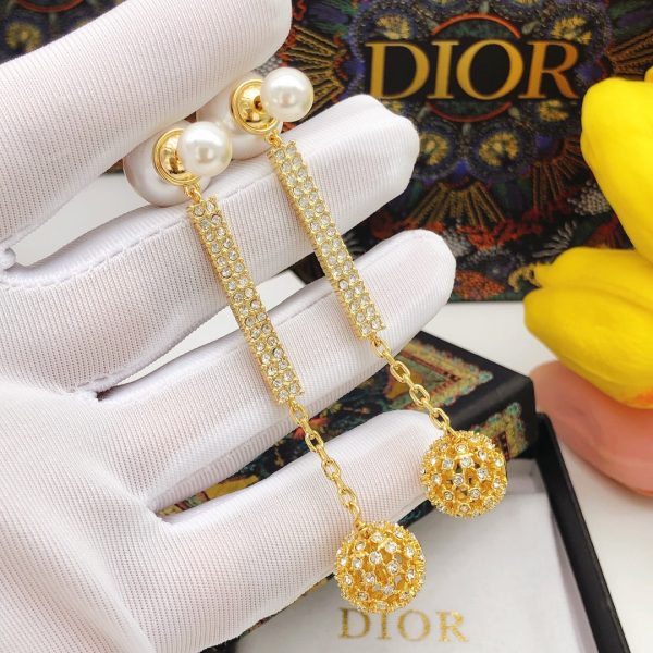 18K CD Tassel Diamonds Earrings - 图片 5