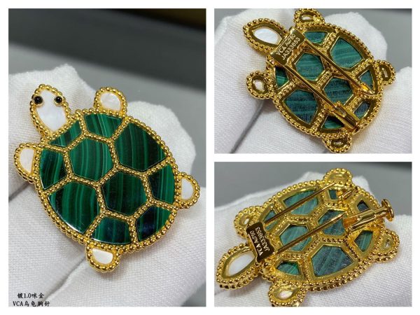 18K Lucky Animals Turtle Clip Brooch - Image 5