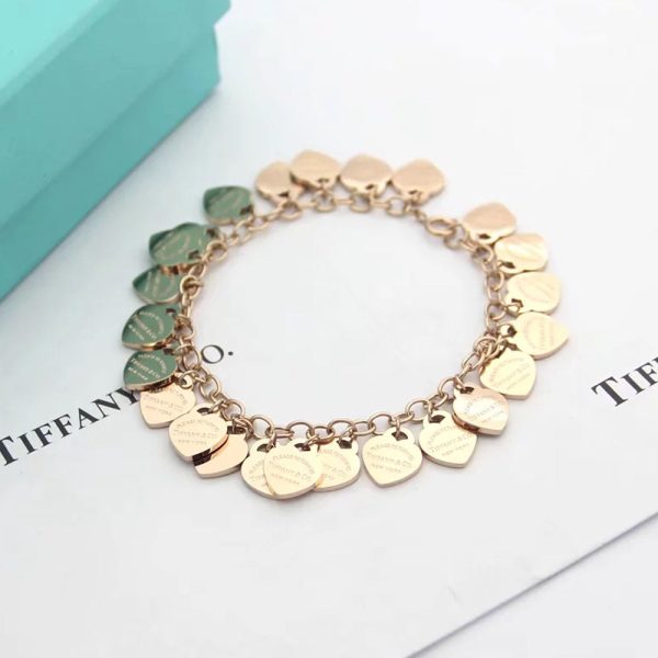18K T Heart Tag Bracelet - 图片 2