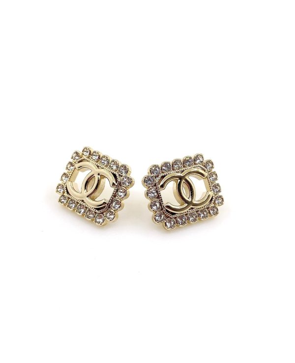 18K CC Square Pearls Earrings - 图片 5