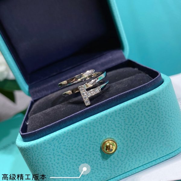 18K T Diamond Square Ring - 图片 6