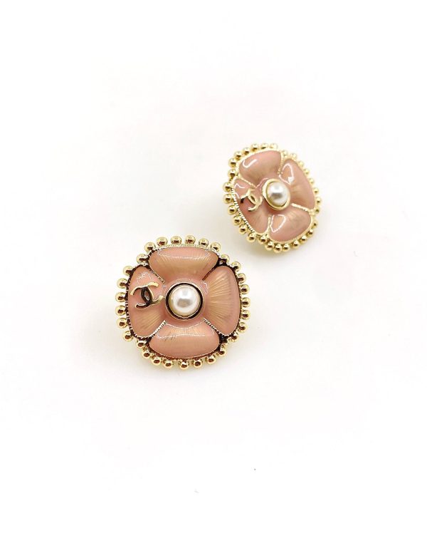 18K CC Pink Pearl Earrings - 图片 4